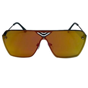 6041 | Gold Rimless Shield Sunglasses